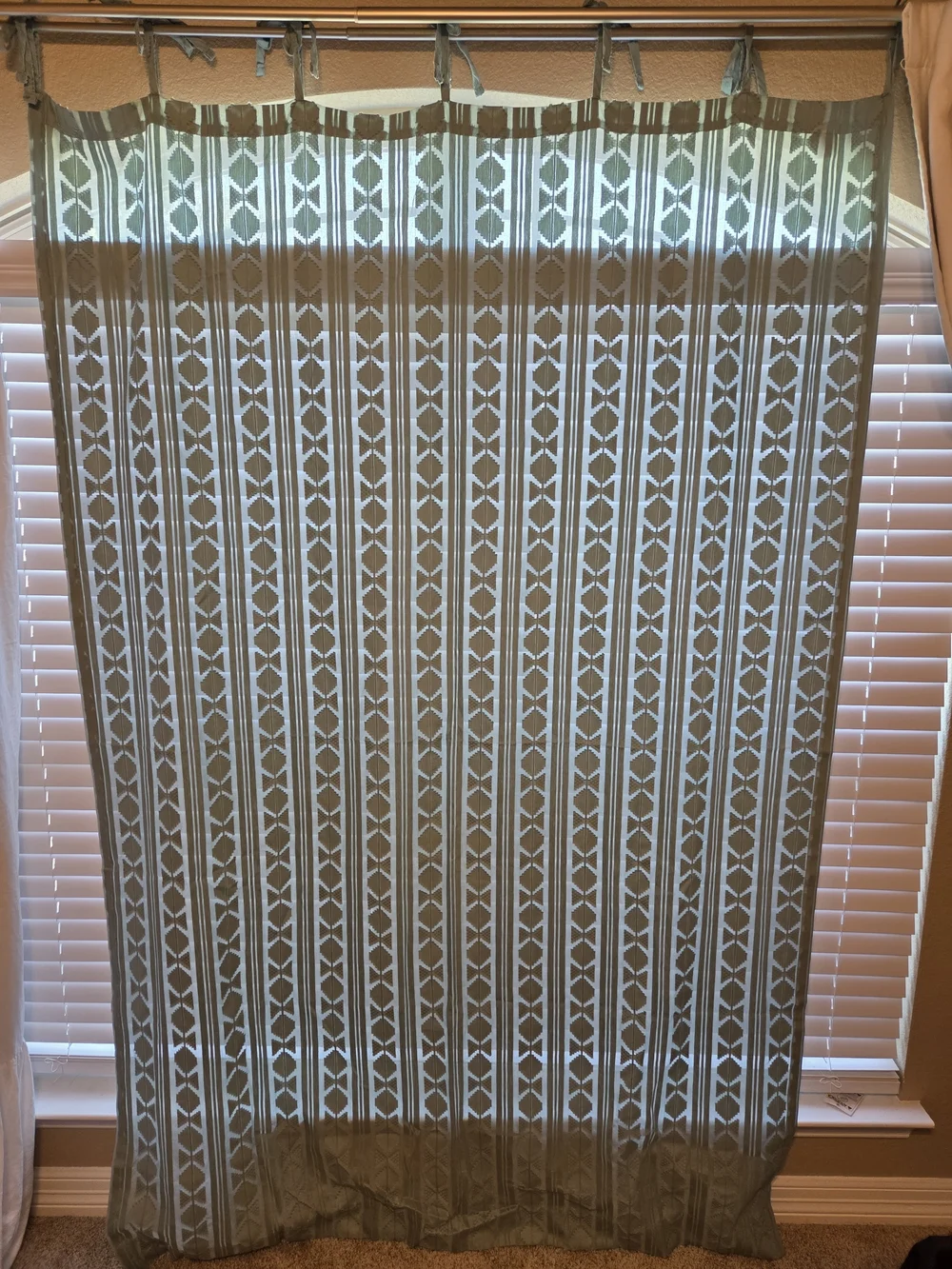 Aqua Geometric Light-Filtering Curtain Panel 54